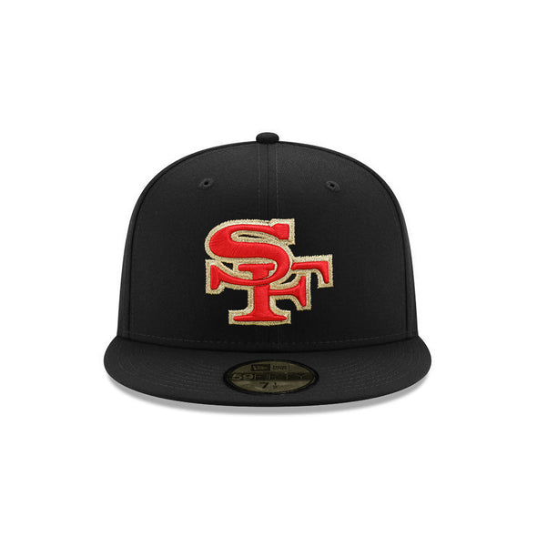 San Francisco 49ers SF Black Scarlet Gold 75th Anniversary 59Fifty Fitted