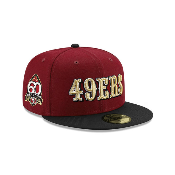 San Francisco 49ers Red Cardinal Black 2 Tone 60th Anniversary SP 59Fifty Fitted