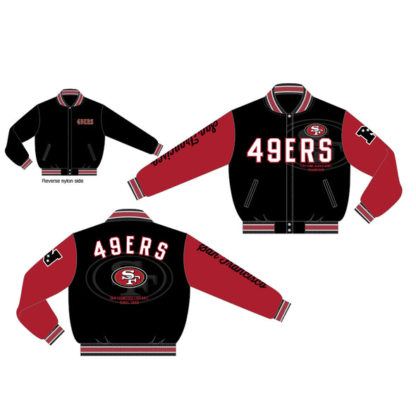 San Francisco 49ers Black Red Reversible Jacket