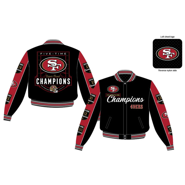 San Francisco 49ers Five-Time Super Bowl Champions Reversible Jacket