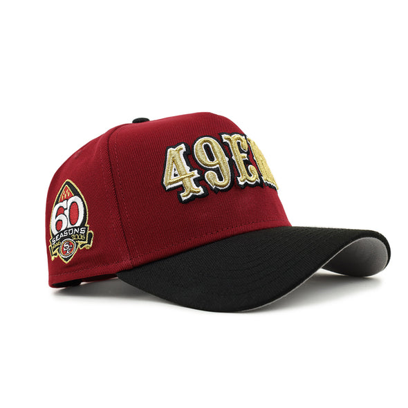 San Francisco 49ers Cardinal Red Black 2 Tone 60th Anniversary SP 9Forty A-Frame Snapback
