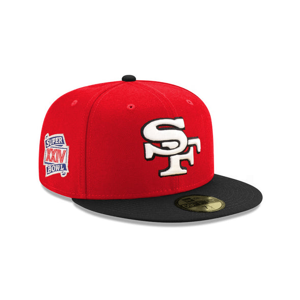 San Francisco 49ers Red Black 2 Tone Super Bowl XXIV SP 59Fifty Fitted