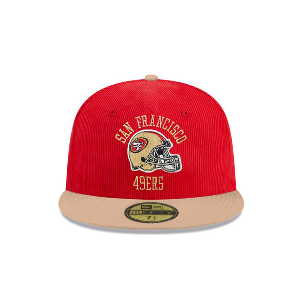 San Francisco 49ers Scarlet Red Corduroy Camel 2 Tone 59Fifty Fitted