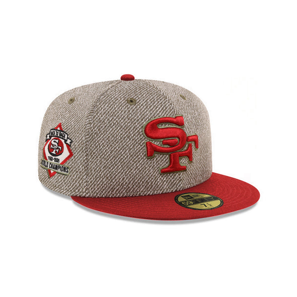 San Francisco 49ers Terry Heather Red 2 Tone Back To Back Champions SP 59Fifty Fitted
