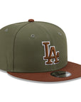 Los Angeles Dodgers Olive Dark Auburn Color Pack 9Fifty Snapback