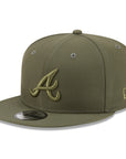 Atlanta Braves Olive Tonal Color Pack 9Fifty Snapback
