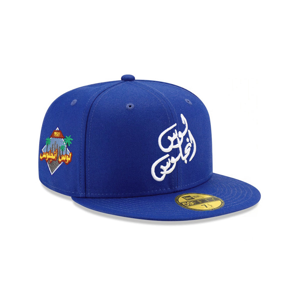 CrownMinded X Los Angeles Arabic Calligraphy Est. 1781 SP Royal On White 59Fifty Fitted