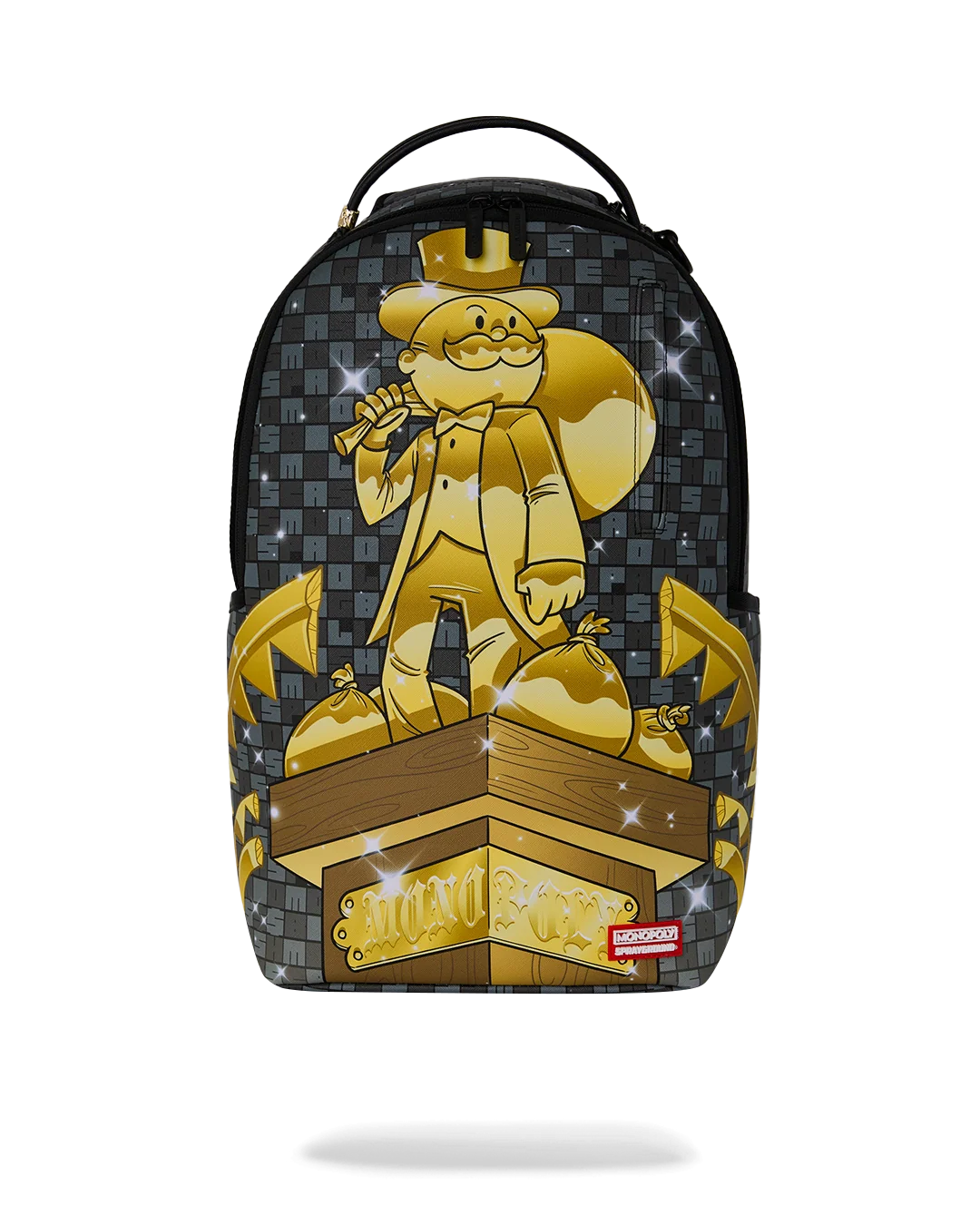 SprayGround Monopoly Get The Gold Statue DLXSV Backpack