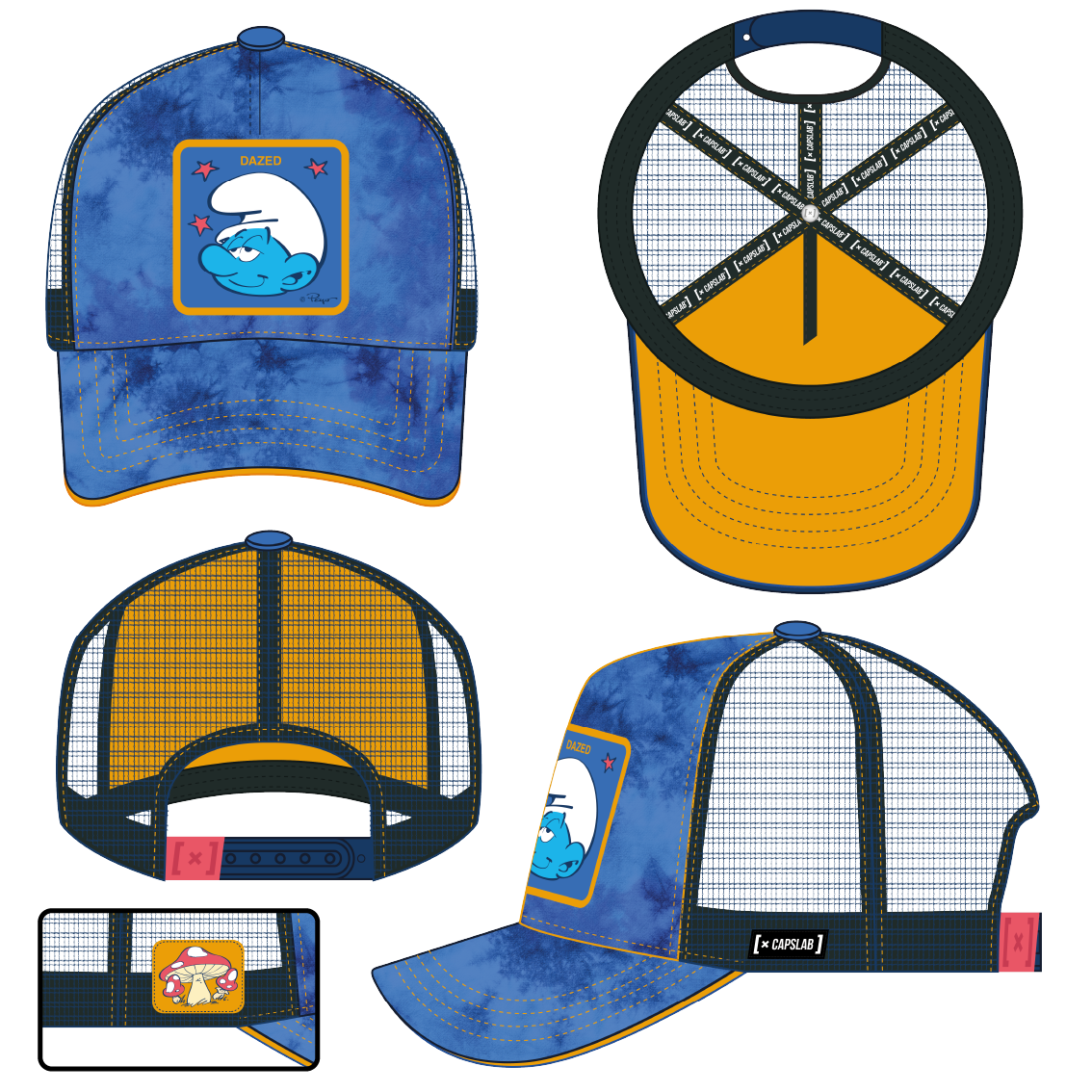 CAPSLAB X The Smurfs Mushroom Trucker Hat – CROWN MINDED