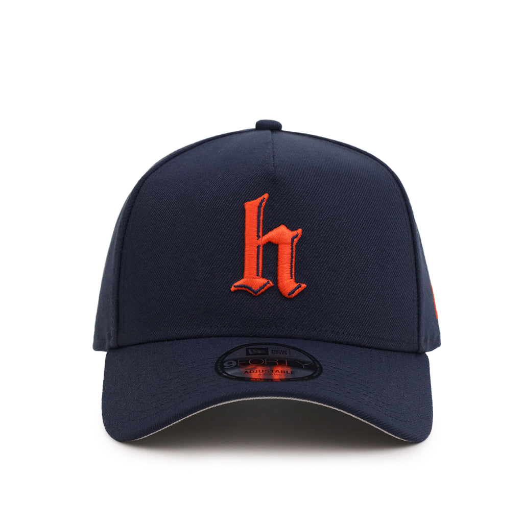 Houston Old English H Navy Orange 9Forty A-Frame Snapback