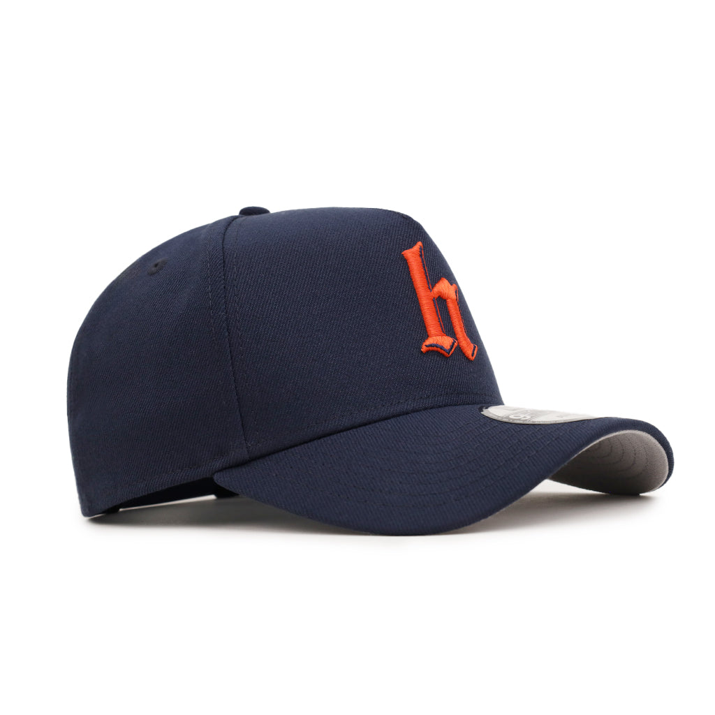 Houston Old English H Navy Orange 9Forty A-Frame Snapback
