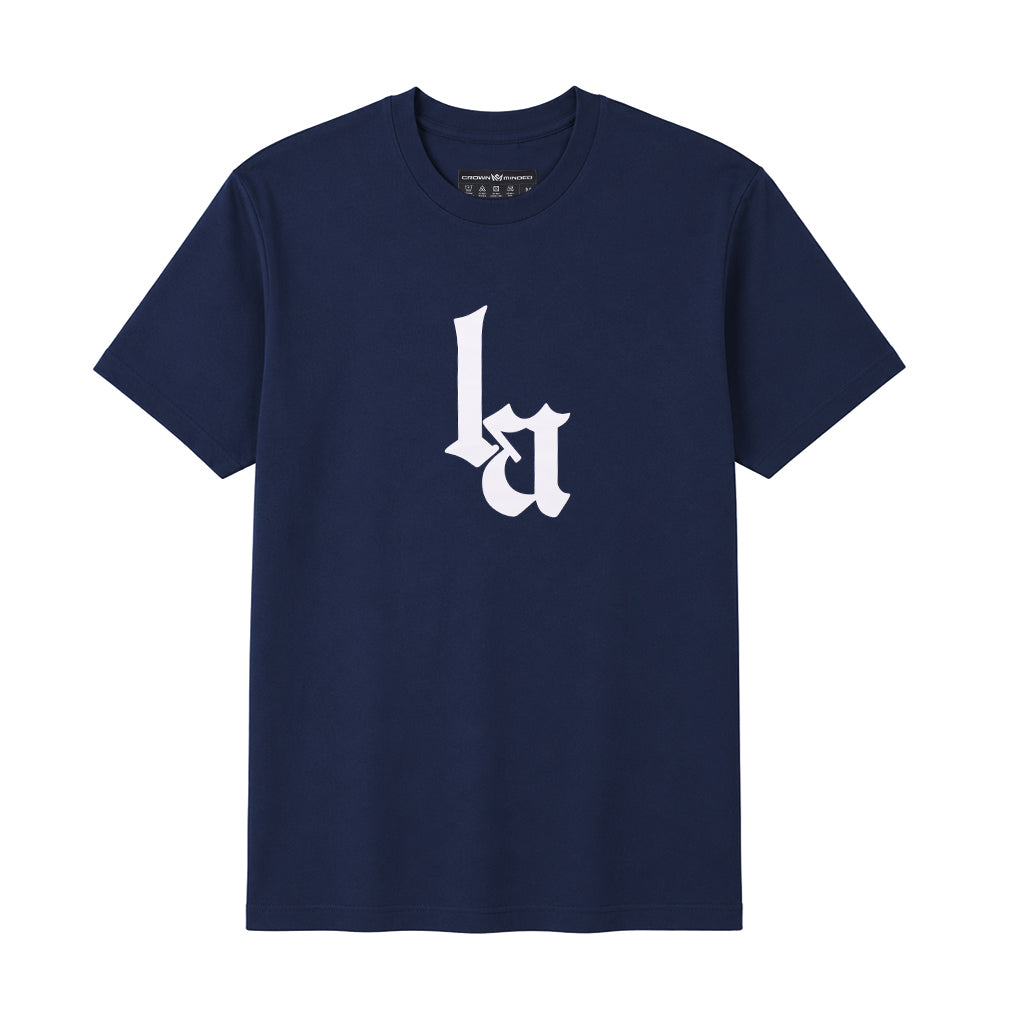 CrownMinded X Los Angeles The Standard LA Monogram Graphic Tee – Midnight Navy