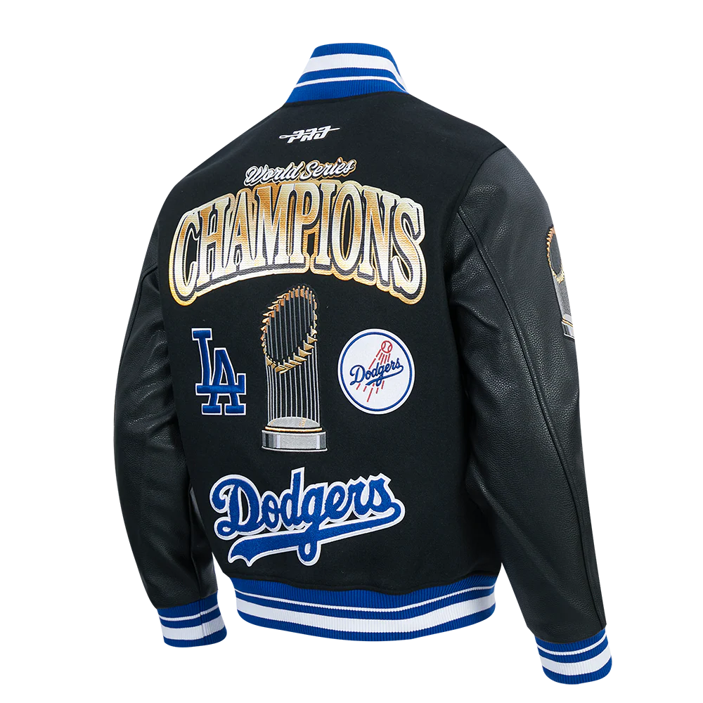 Pro Standard Los Angeles Dodgers 2025 World Series Champions Black Wool Varsity Jacket