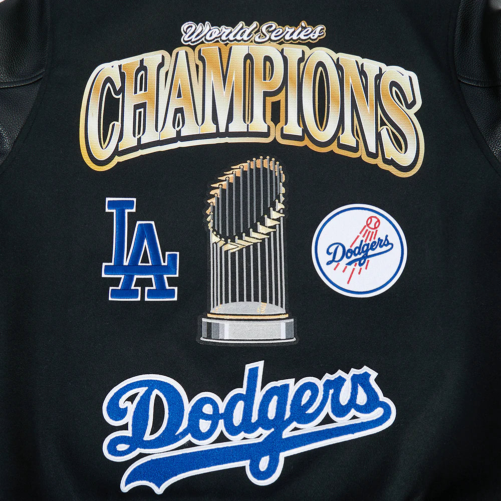 Pro Standard Los Angeles Dodgers 2025 World Series Champions Black Wool Varsity Jacket