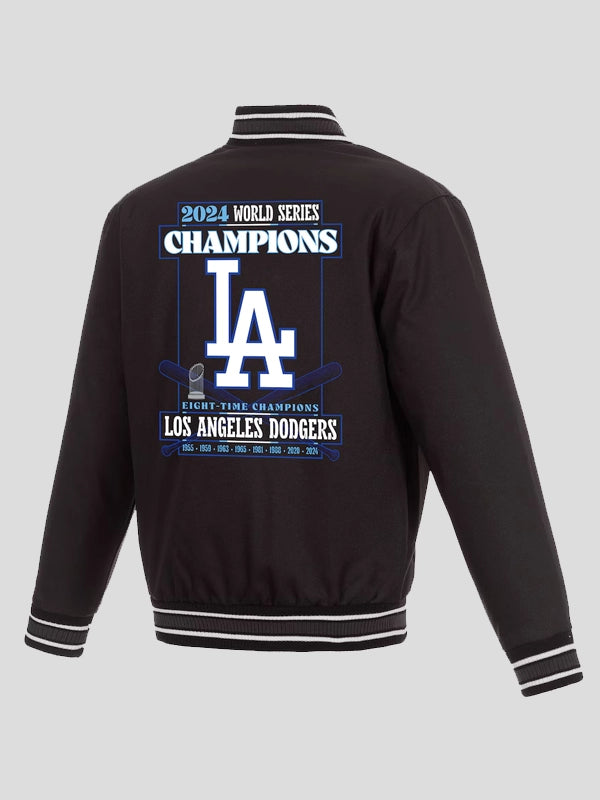 Los Angeles Dodgers Eight-Time World Series Champions Black Poly Twill Jacket