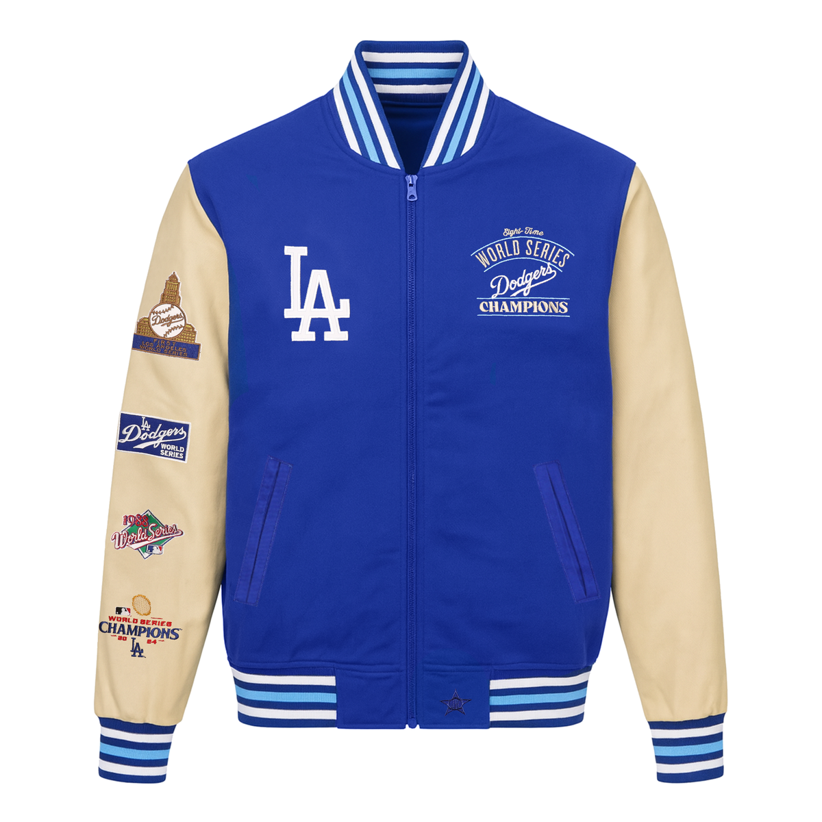 Los Angeles Dodgers Blue Tan 2 Tone Reversible Twill Jacket
