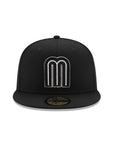 Mexico World Baseball Classic WBC Black On Black White Outline 59Fifty Fitted