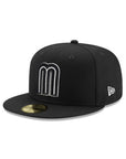 Mexico World Baseball Classic WBC Black On Black White Outline 59Fifty Fitted