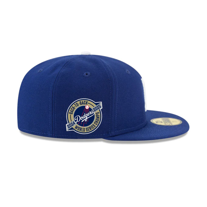 Los Angeles Dodgers Back-to-Back 2024-2025 World Series Champions Circle Side Patch 59Fifty Fitted