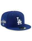 Los Angeles Dodgers Back-to-Back 2024-2025 World Series Champions Old English Side Patch 59Fifty Fitted