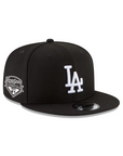 Los Angeles Dodgers Black On White 2025 World Series Champions Side Patch 9Fifty Snapback