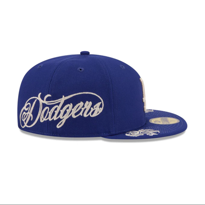 Los Angeles Dodgers Royal Wordmark Script 59Fifty Fitted
