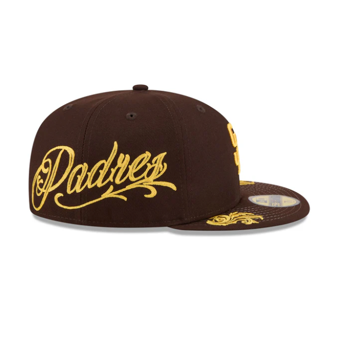 San Diego Padres Brown Wordmark Script 59Fifty Fitted