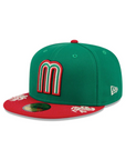Mexico World Baseball Classic WBC Green Red 2 Tone Wordmark Script 59Fifty Fitted
