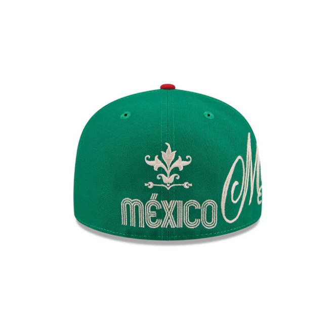 Mexico World Baseball Classic WBC Green Red 2 Tone Wordmark Script 59Fifty Fitted