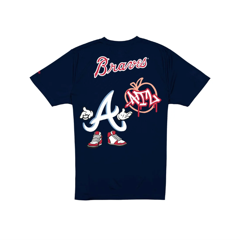 New Era Atlanta Braves Navy Cartoon Tee