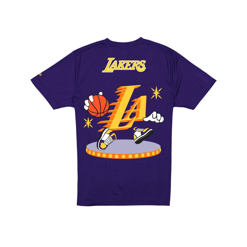 New Era Los Angeles Lakers Purple Cartoon Tee