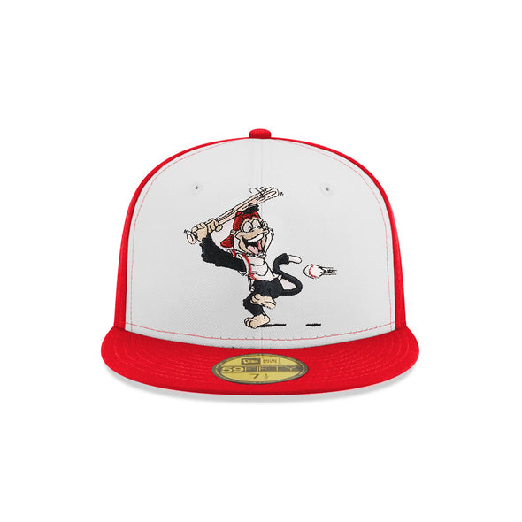 Los Angeles Angels Rally Monkey Mascot Red White 50th Anniversary SP 59Fifty Fitted