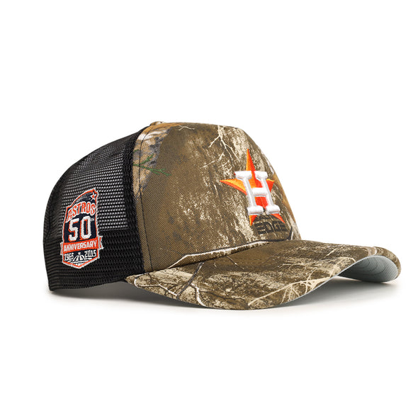 Houston Astros Real Tree 50th Anniversary SP 9Forty A-Frame Foam Trucker Snapback
