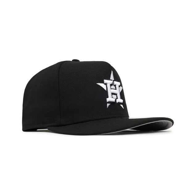 Houston Astros Black On White 9Fifty A-Frame Snapback