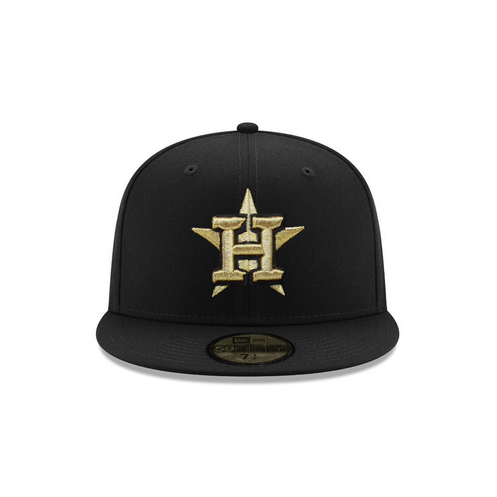 Houston Astros Black Gold Velcro All Over Patches 59Fifty Fitted