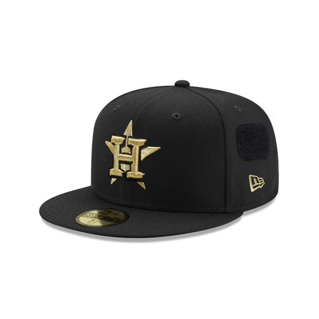 Houston Astros Black Gold Velcro All Over Patches 59Fifty Fitted