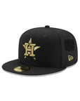 Houston Astros Black Gold Velcro All Over Patches 59Fifty Fitted