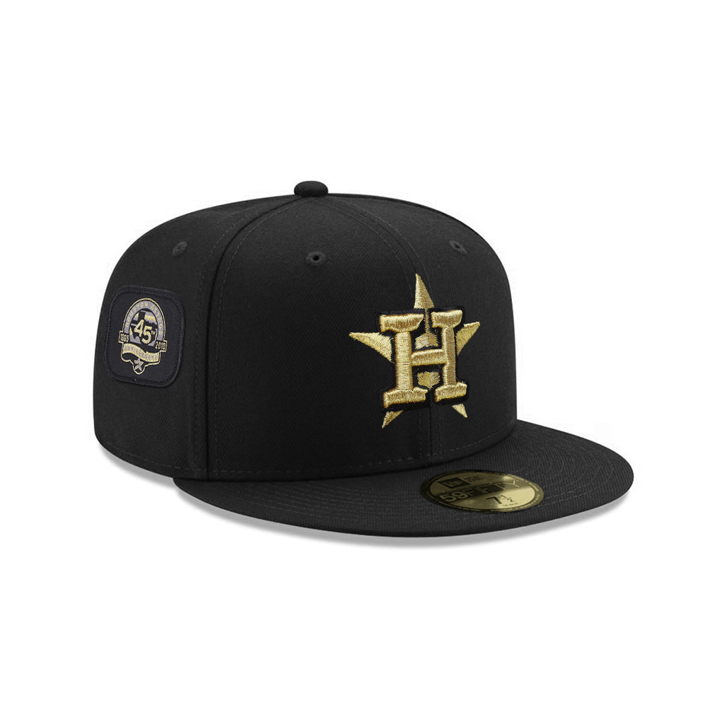 Houston Astros Black Gold Velcro All Over Patches 59Fifty Fitted