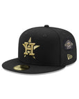 Houston Astros Black Gold Velcro All Over Patches 59Fifty Fitted