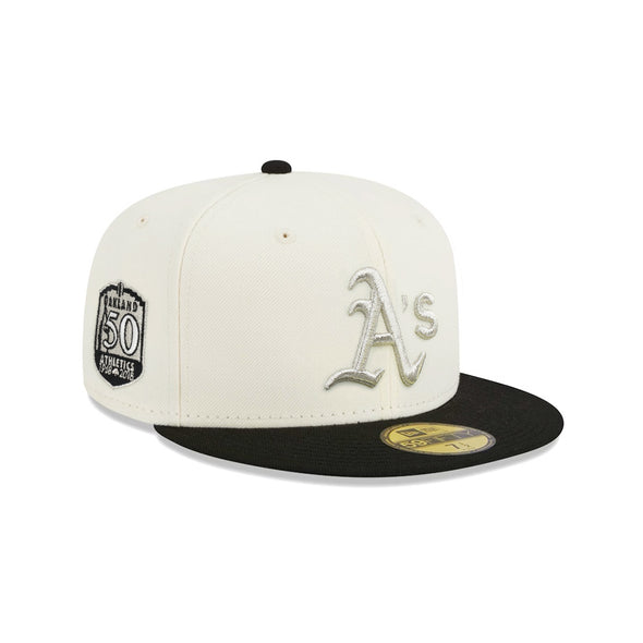 Oakland Athletics Chrome Black 2 Tone 50th Anniversary SP 59Fifty Fitted