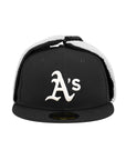 Oakland Athletics Dog Ear Black On White 59Fifty Fitted
