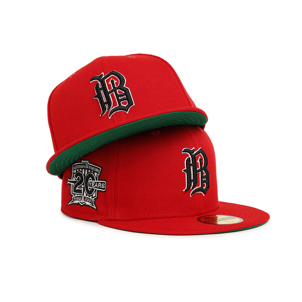 Birmingham Barons Scarlet Red MILB 20th Anniversary SP 59Fifty Fitted
