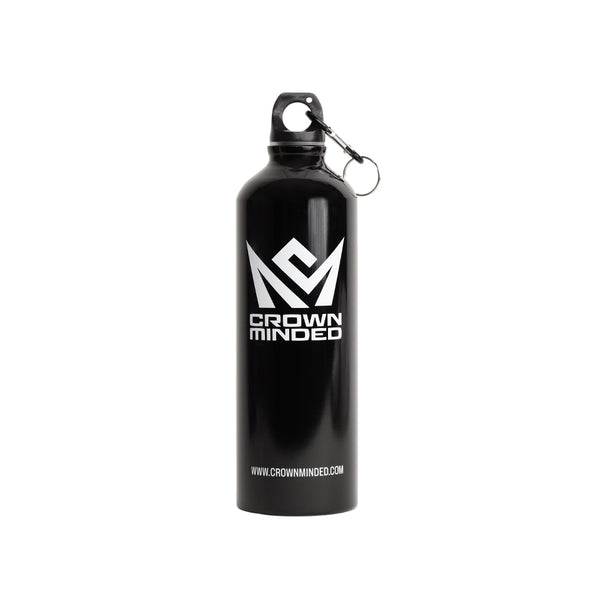 CrownMinded Aluminum Sports Water Travel Bottle w/ Safety Buckle & Key Chain Ring