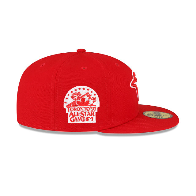 Toronto Blue Jays Scarlet Red White 1991 All Star Game Side Patch 59Fifty Fitted