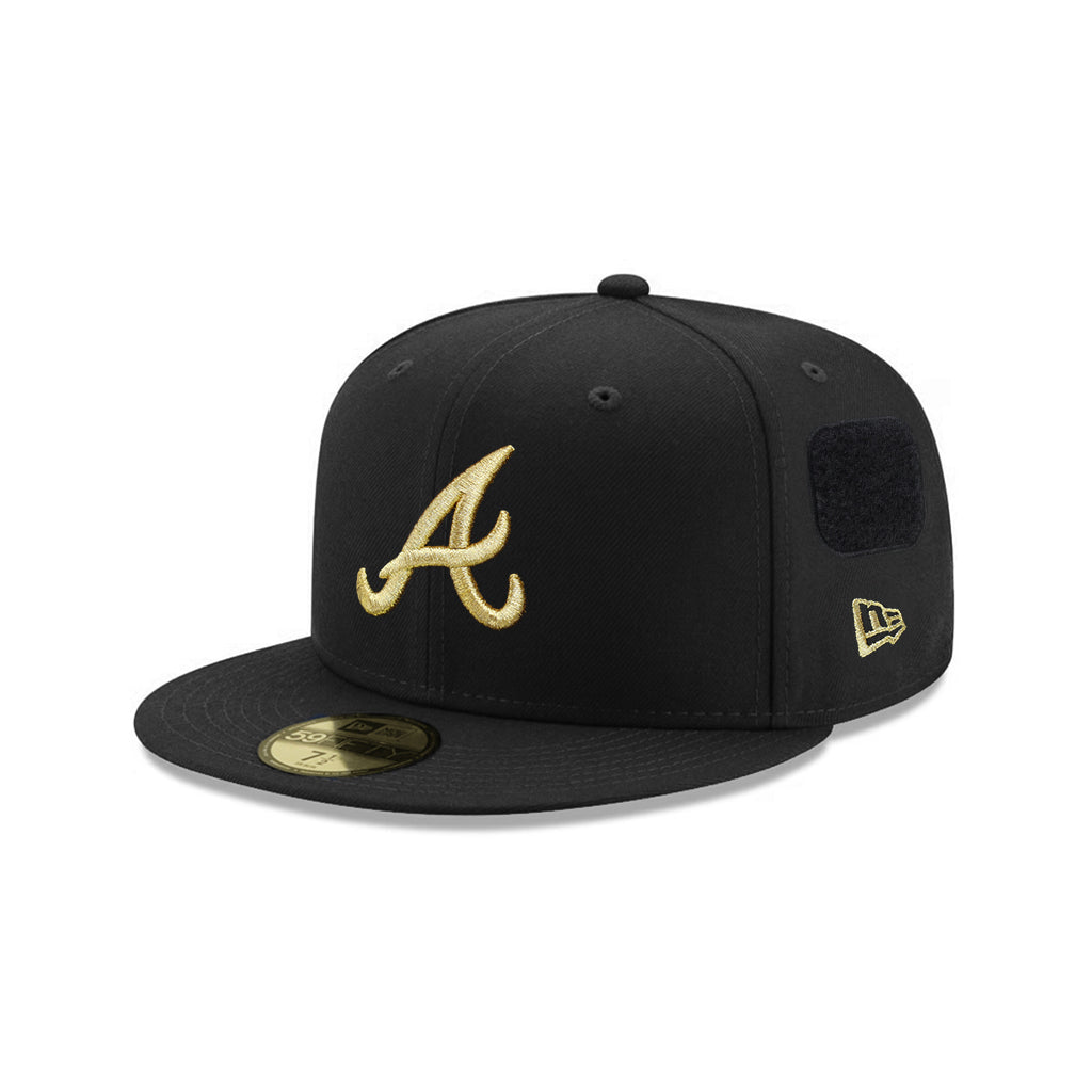 Atlanta Braves Black Gold Velcro All Over Patches 59Fifty Fitted