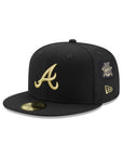 Atlanta Braves Black Gold Velcro All Over Patches 59Fifty Fitted