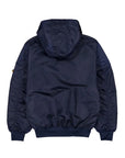 New Era X Alpha Industries Atlanta Braves L-2B Hooded Bomber Jacket Navy