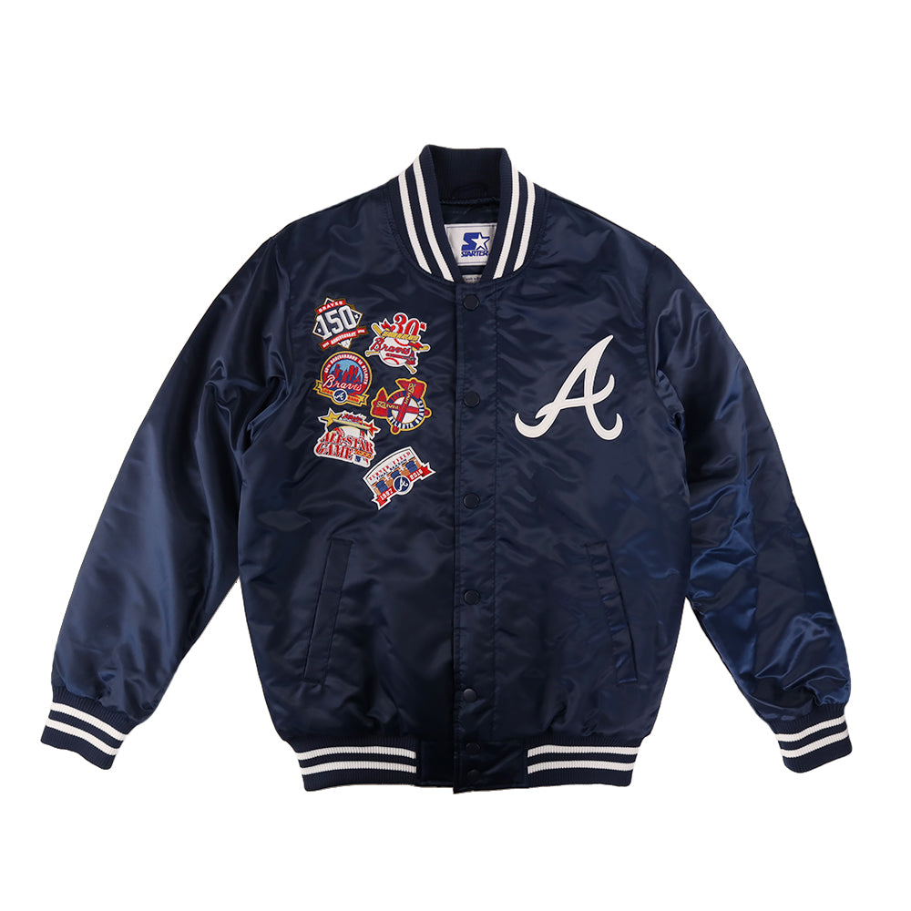 Starter Atlanta Braves Satin Full-Snap Varsity Jacket – CROWN MINDED