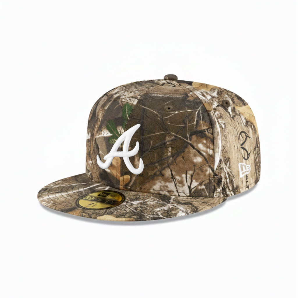 Atlanta Braves Real Tree On White 59Fifty Fitted