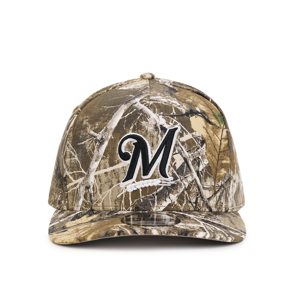 Milwaukee Brewers Real Tree On White 9Fifty A-Frame Snapback